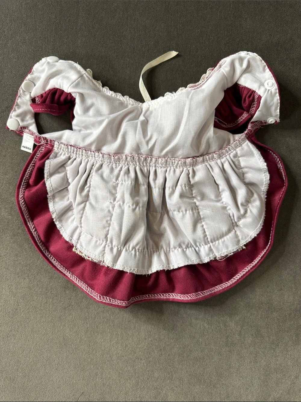 Pet Burgundy Lace Trim Dog Cat Dress Cream Ruffles Wedding Formal Size XS
